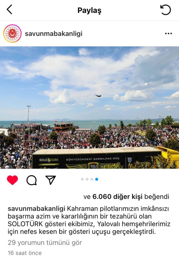 BAKANLIKTAN YALOVA’YI GURURLANDIRAN PAYLAŞIM…