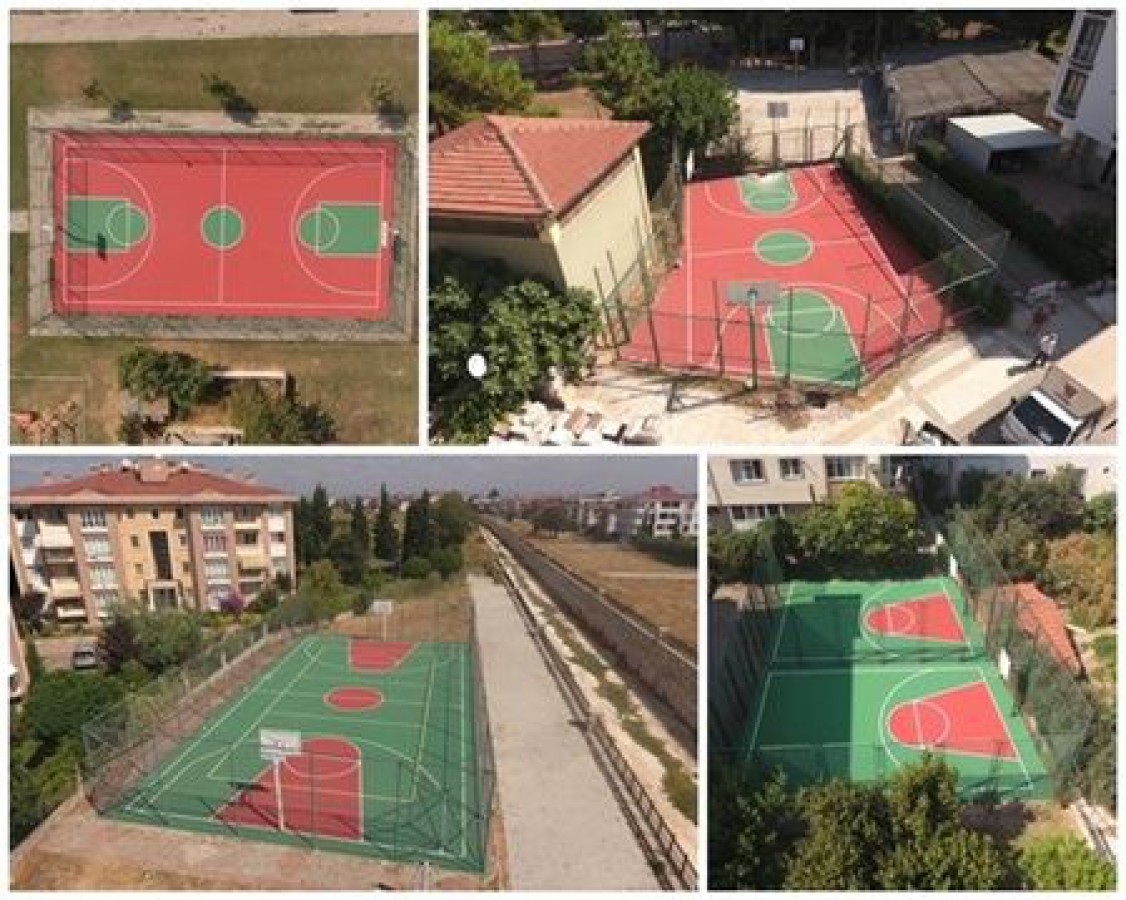 BASKETBOL SAHALARININ BAKIM VE ONARIMLARI YAPILDI