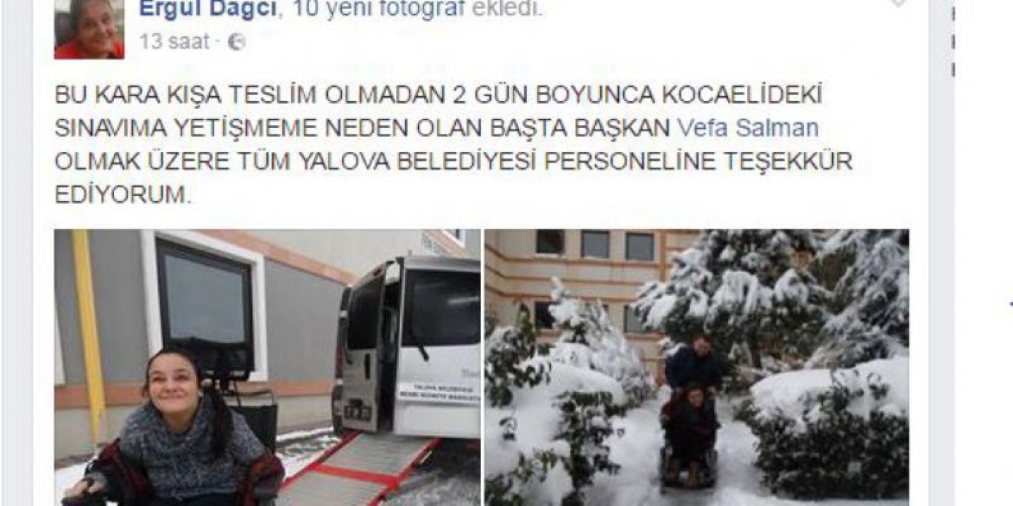 ERGÜL DAĞCI’DAN BELEDİYEYE TEŞEKKÜR