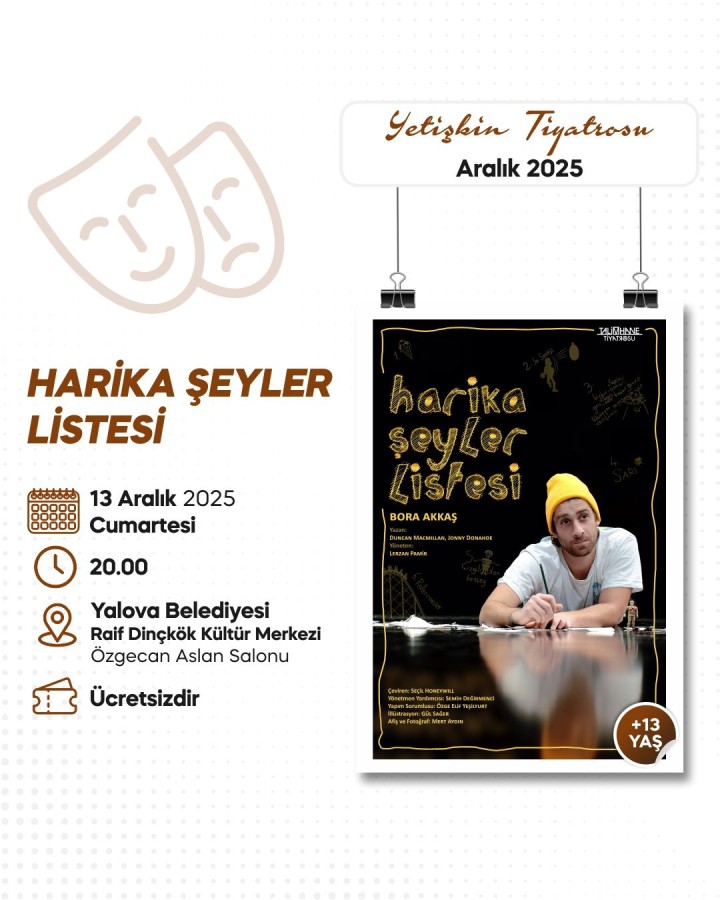 HARİKA ŞEYLER LİSTESİ YALOVALILARLA BULUŞACAK