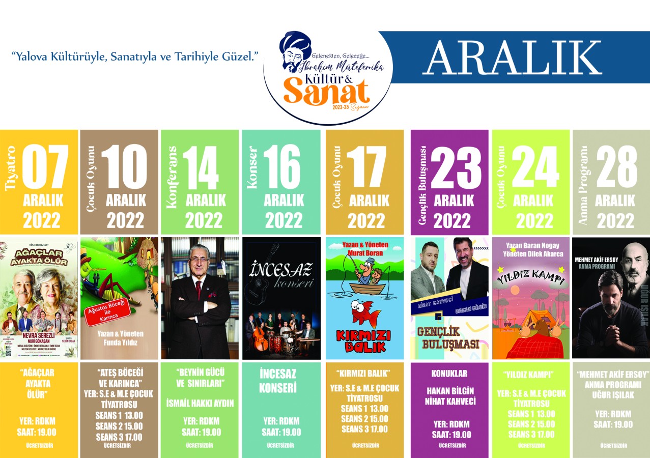 İBRAHİM MÜTEFERRİKA KÜLTÜR VE SANAT SEZONU ARALIK AYINDA DA DOLU DOLU