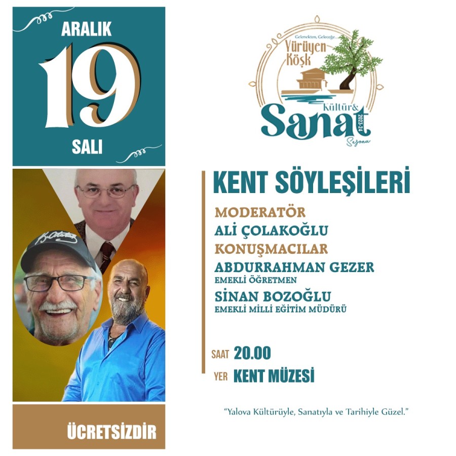 KENT SÖYLEŞİLERİ’NİN KONUĞU BOZOĞLU VE GEZER OLACAK