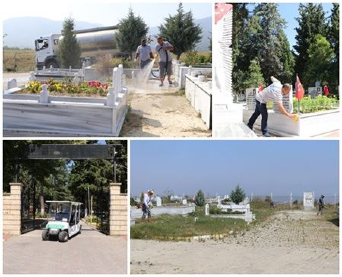 MEZARLIKLARDA BAYRAM ÖNCESİ BAKIM ÇALIŞMASINA BAŞLANILDI