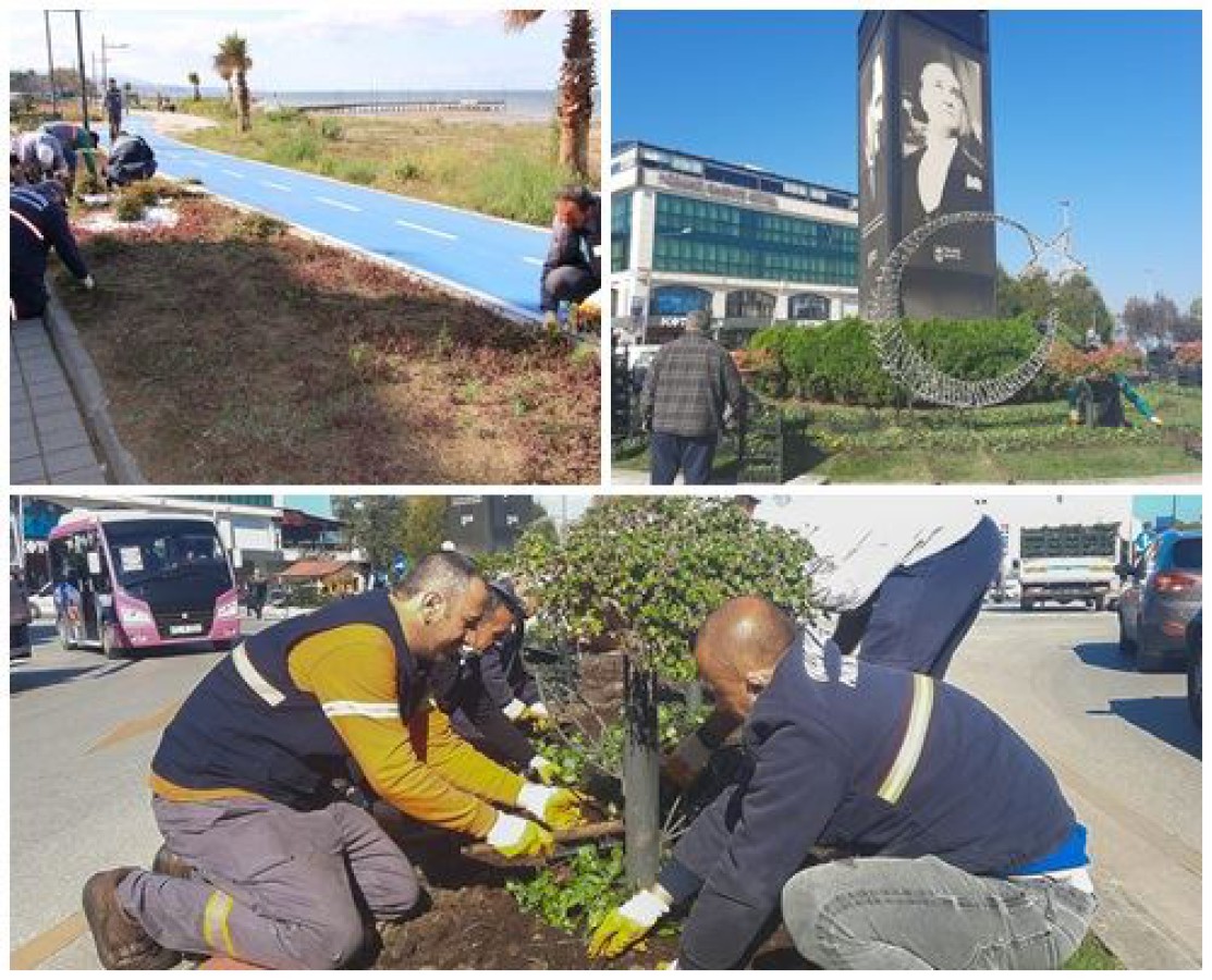 PEYZAJ ÇALIŞMALARI VE ÇİÇEK DİKİMLERİ DEVAM EDİYOR