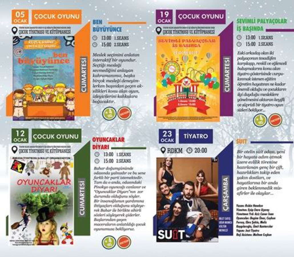 SANAT ETKİNLİKLERİ OCAK AYI TAKVİMİ BELLİ OLDU