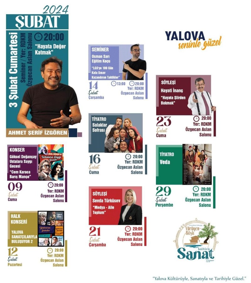 ŞUBAT AYINDA EN GÜZEL ETKİNLİKLER YALOVALILARLA BULUŞUYOR