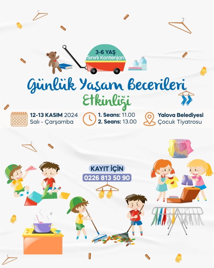 YALOVA BELEDİYESİ, GÜNLÜK YAŞAM BECERİ ETKİNLİKLERİNİ BAŞLATIYOR