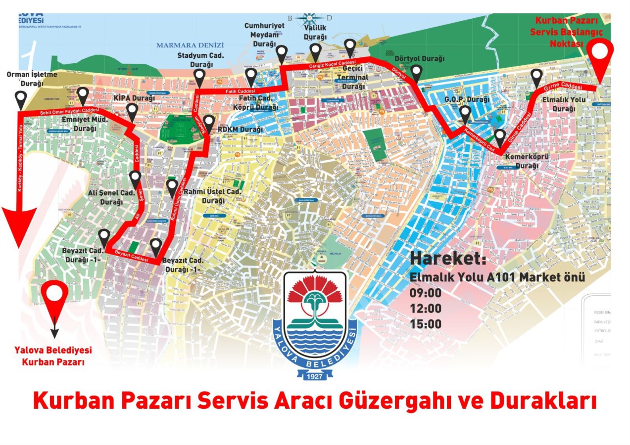 YALOVA BELEDİYESİ KURBAN PAZARINA SERVİS KALDIRIYOR