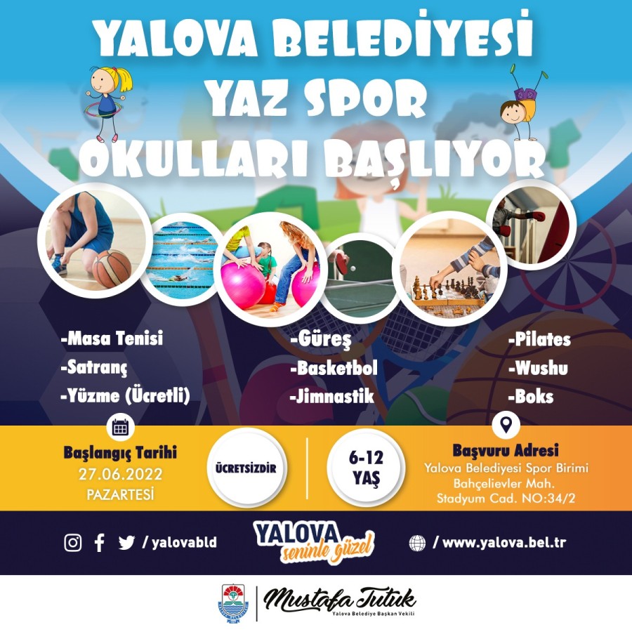 YALOVA BELEDİYESİ YAZ SPOR OKULLAR BAŞLIYOR