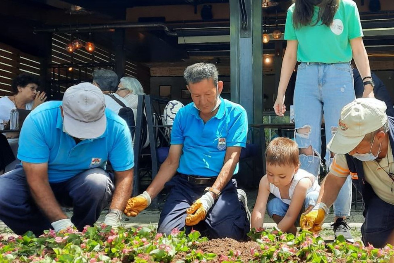 YALOVA BELEDİYESİNDEKİ AĞABEYLERİYLE ÇİÇEK DİKTİ