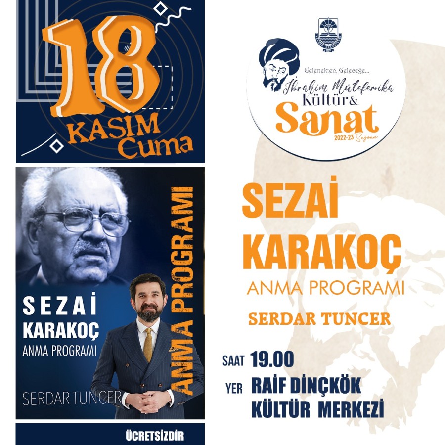 YALOVA BELEDİYESİ’NDEN SEZAİ KARAKOÇ’U ANMA PROGRAMI