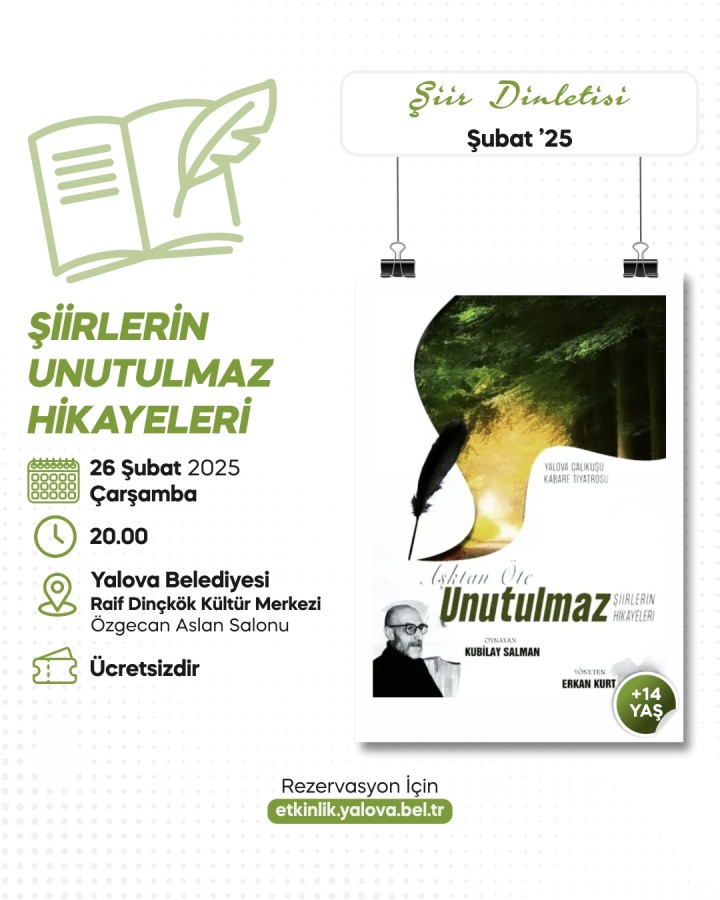 YALOVA BELEDİYESİ’NDEN UNUTULMAZ BİR ŞİİR DİNLETİSİ